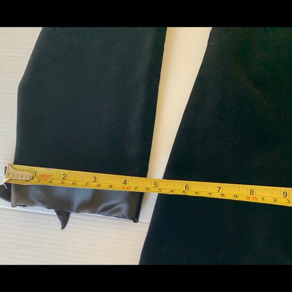 Black coton velvet mini prom party Dress fur boat neck fur hemline big satin bow - Picture 15 of 16